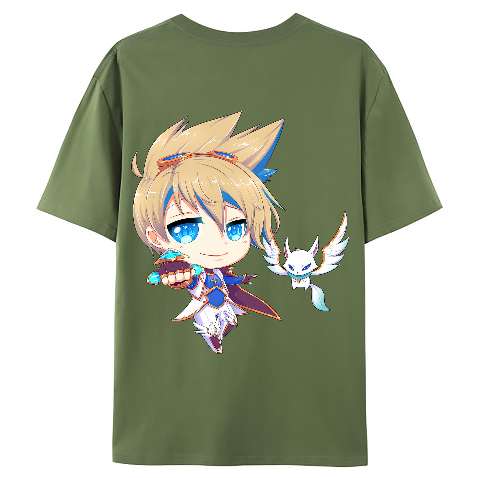 （画像用） リーグ・オブ・レジェンド League of Legends LOL 綿100％ メンズ半袖Tシャツ（バックプリント） 通気性